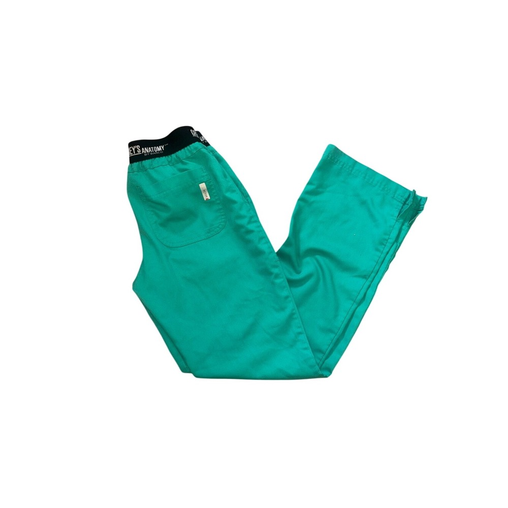 Grey's Anatomy Womens Emerald Teal Jogger Scrub Pants slip on stretchy Size XXS